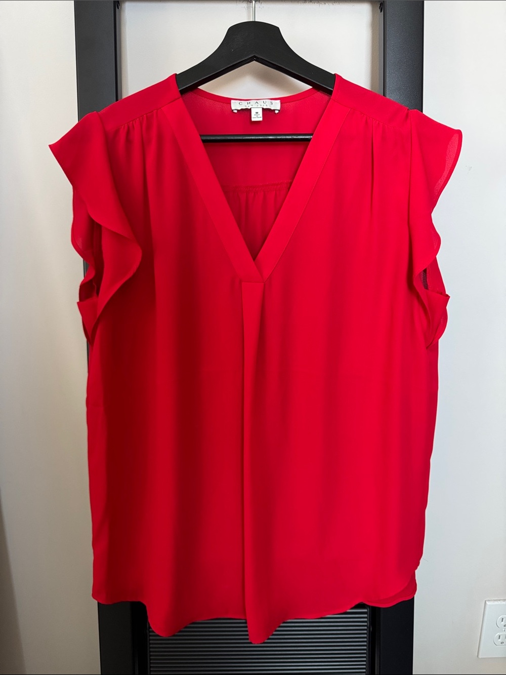 Chaus V-Neck Flutter Sleeve Blouse
